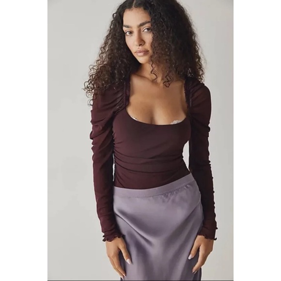 Free People Tops - Intimately Free People Next To You Long Sleeve Puff Sleeve Bodysuit Small